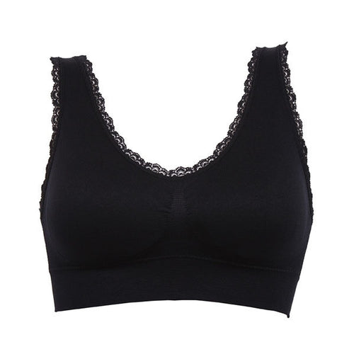 Womens exercise fitness Bra Padded Bras Lace Crop Top Stretch workout Vest New NW