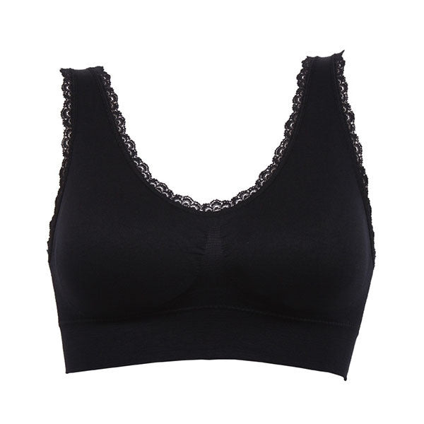 Womens exercise fitness Bra Padded Bras Lace Crop Top Stretch workout Vest New NW