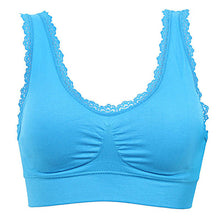 Womens exercise fitness Bra Padded Bras Lace Crop Top Stretch workout Vest New NW