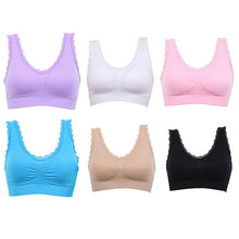 Womens exercise fitness Bra Padded Bras Lace Crop Top Stretch workout Vest New NW