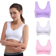Womens exercise fitness Bra Padded Bras Lace Crop Top Stretch workout Vest New NW