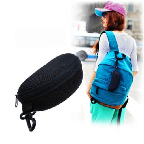 Zipper Eye Glasses Sunglasses Hard Case Box Portable Protector Black Universal NW