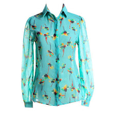 blusas femininas Women Button Down Tops Chiffon Long Sleeve Casual Flower Blouse Shirt S-XXL NW
