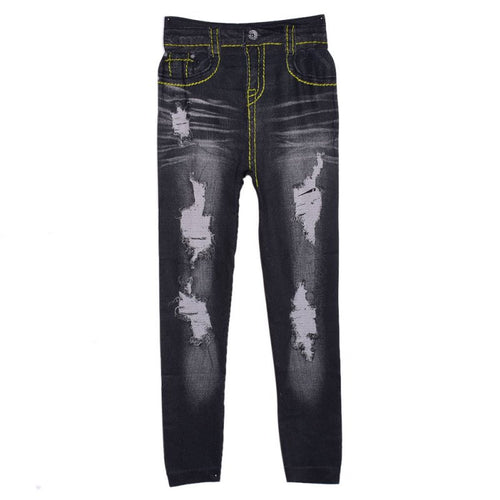 women denim tight slim pencil pants hole jean legging render pants leggings LZH7 NW