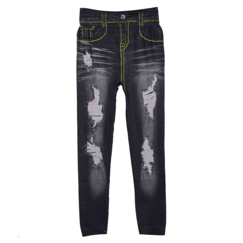 women denim tight slim pencil pants hole jean legging render pants leggings LZH7 NW